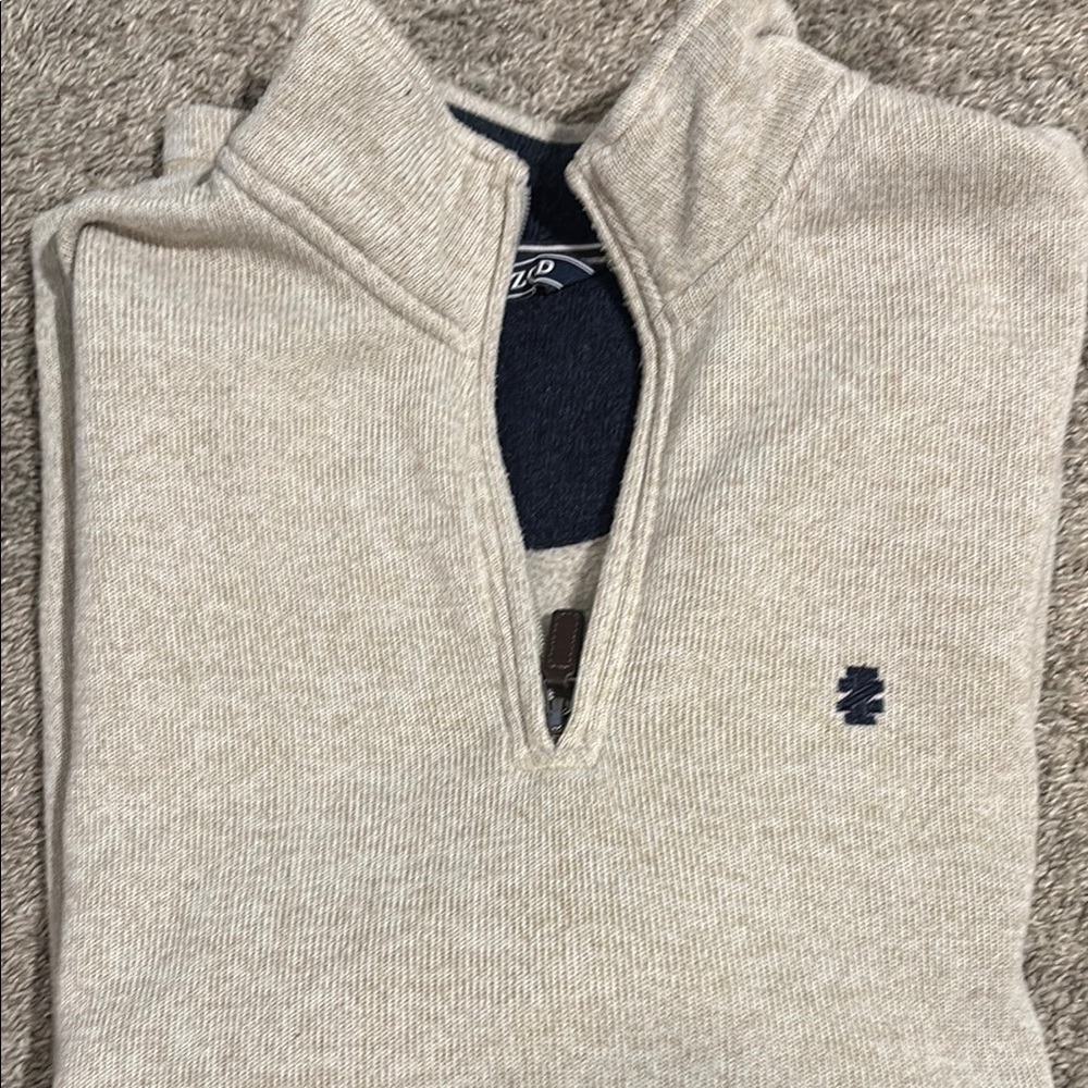 Men's Beige IZOD Quarter-Zip Sweater